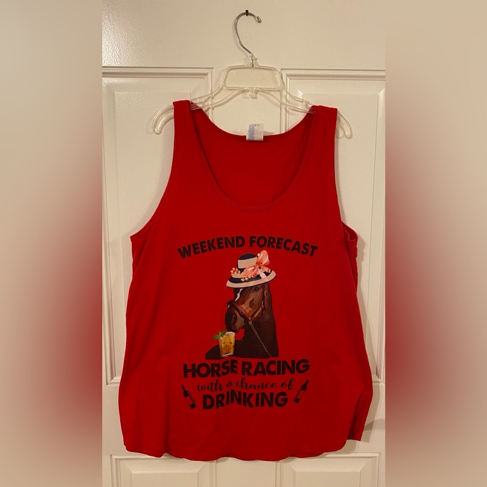 Cute horse racing tank top.